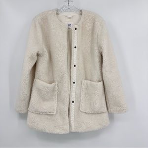 Gap Kids Long Sherpa Jacket Ivory Frost Size XXL
